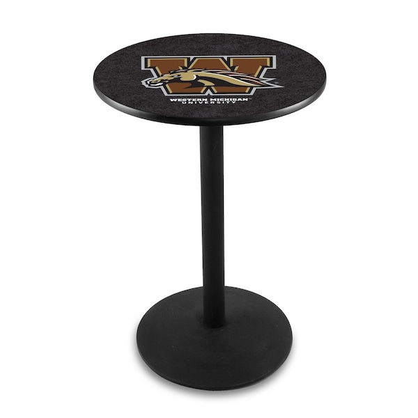42" Blk Wrinkle Western Michigan Pub Table